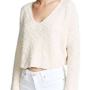 Free People Popcorn Fuzzy V neck Sweater